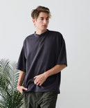【BLUE STANDARD/ブルースタンダード】【ひんやり涼しい接触冷感】COOLスムースヘンリーネックTシャツ リラックスフィット スムース素材 なめらか きれいめ