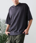 【BLUE STANDARD/ブルースタンダード】【ひんやり涼しい接触冷感】COOLスムースヘンリーネックTシャツ リラックスフィット スムース素材 なめらか きれいめ
