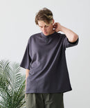 【BLUE STANDARD/ブルースタンダード】【ひんやり涼しい接触冷感】COOLスムースヘンリーネックTシャツ リラックスフィット スムース素材 なめらか きれいめ