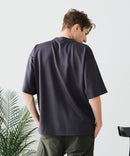 【BLUE STANDARD/ブルースタンダード】【ひんやり涼しい接触冷感】COOLスムースヘンリーネックTシャツ リラックスフィット スムース素材 なめらか きれいめ