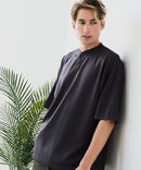 【BLUE STANDARD/ブルースタンダード】【ひんやり涼しい接触冷感】COOLスムースヘンリーネックTシャツ リラックスフィット スムース素材 なめらか きれいめ