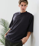 【BLUE STANDARD/ブルースタンダード】【ひんやり涼しい接触冷感】COOLスムースヘンリーネックTシャツ リラックスフィット スムース素材 なめらか きれいめ
