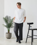 【BLUE STANDARD/ブルースタンダード】【ひんやり涼しい接触冷感】COOLスムースヘンリーネックTシャツ リラックスフィット スムース素材 なめらか きれいめ