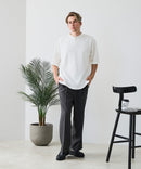 【BLUE STANDARD/ブルースタンダード】【ひんやり涼しい接触冷感】COOLスムースヘンリーネックTシャツ リラックスフィット スムース素材 なめらか きれいめ