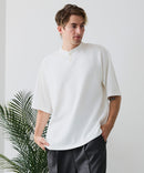 【BLUE STANDARD/ブルースタンダード】【ひんやり涼しい接触冷感】COOLスムースヘンリーネックTシャツ リラックスフィット スムース素材 なめらか きれいめ