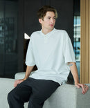 【BLUE STANDARD/ブルースタンダード】【ひんやり涼しい接触冷感】COOLスムースヘンリーネックTシャツ リラックスフィット スムース素材 なめらか きれいめ