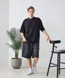 【BLUE STANDARD/ブルースタンダード】【ひんやり涼しい接触冷感】COOLスムースヘンリーネックTシャツ リラックスフィット スムース素材 なめらか きれいめ