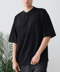 【BLUE STANDARD/ブルースタンダード】【ひんやり涼しい接触冷感】COOLスムースヘンリーネックTシャツ リラックスフィット スムース素材 なめらか きれいめ