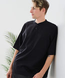 【BLUE STANDARD/ブルースタンダード】【ひんやり涼しい接触冷感】COOLスムースヘンリーネックTシャツ リラックスフィット スムース素材 なめらか きれいめ
