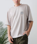 【BLUE STANDARD/ブルースタンダード】【ひんやり涼しい接触冷感】COOLスムース 部分刺繍Tシャツ リラックスフィット オーバーサイズ スムース素材 ネコ オバケ なめらか きれいめ