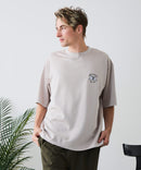 【BLUE STANDARD/ブルースタンダード】【ひんやり涼しい接触冷感】COOLスムース 部分刺繍Tシャツ リラックスフィット オーバーサイズ スムース素材 ネコ オバケ なめらか きれいめ