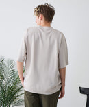 【BLUE STANDARD/ブルースタンダード】【ひんやり涼しい接触冷感】COOLスムース 部分刺繍Tシャツ リラックスフィット オーバーサイズ スムース素材 ネコ オバケ なめらか きれいめ