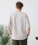 【BLUE STANDARD/ブルースタンダード】【ひんやり涼しい接触冷感】COOLスムース 部分刺繍Tシャツ リラックスフィット オーバーサイズ スムース素材 ネコ オバケ なめらか きれいめ