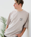 【BLUE STANDARD/ブルースタンダード】【ひんやり涼しい接触冷感】COOLスムース 部分刺繍Tシャツ リラックスフィット オーバーサイズ スムース素材 ネコ オバケ なめらか きれいめ