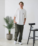 【BLUE STANDARD/ブルースタンダード】【ひんやり涼しい接触冷感】COOLスムース 部分刺繍Tシャツ リラックスフィット オーバーサイズ スムース素材 ネコ オバケ なめらか きれいめ