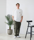 【BLUE STANDARD/ブルースタンダード】【ひんやり涼しい接触冷感】COOLスムース 部分刺繍Tシャツ リラックスフィット オーバーサイズ スムース素材 ネコ オバケ なめらか きれいめ