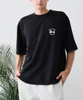 【BLUE STANDARD/ブルースタンダード】【ひんやり涼しい接触冷感】COOLスムース 部分刺繍Tシャツ リラックスフィット オーバーサイズ スムース素材 ネコ オバケ なめらか きれいめ