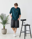 【BLUE STANDARD/ブルースタンダード】【ひんやり涼しい接触冷感】COOLスムース 部分刺繍Tシャツ リラックスフィット オーバーサイズ スムース素材 ネコ オバケ なめらか きれいめ