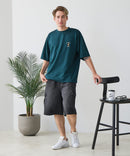 【BLUE STANDARD/ブルースタンダード】【ひんやり涼しい接触冷感】COOLスムース 部分刺繍Tシャツ リラックスフィット オーバーサイズ スムース素材 ネコ オバケ なめらか きれいめ