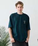 【BLUE STANDARD/ブルースタンダード】【ひんやり涼しい接触冷感】COOLスムース 部分刺繍Tシャツ リラックスフィット オーバーサイズ スムース素材 ネコ オバケ なめらか きれいめ