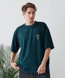 【BLUE STANDARD/ブルースタンダード】【ひんやり涼しい接触冷感】COOLスムース 部分刺繍Tシャツ リラックスフィット オーバーサイズ スムース素材 ネコ オバケ なめらか きれいめ