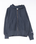 【CHAMPION/チャンピオン】【コットン素材はアメリカ綿100%】REVERSE WEAVE リバースウィーブ 裏起毛ジップフーデッドスウェットシャツ フルジップパーカー フーディ C3-Y134 サステナブルコットン エクスパンションガゼット タフ ネームタグ ユニセックス ダークネイビー ❘ジーンズメイト公式オンラインショップ