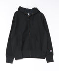 【CHAMPION/チャンピオン】【コットン素材はアメリカ綿100%】REVERSE WEAVE リバースウィーブ 裏起毛ジップフーデッドスウェットシャツ フルジップパーカー フーディ C3-Y134 サステナブルコットン エクスパンションガゼット タフ ネームタグ ユニセックス ブラック ❘ジーンズメイト公式オンラインショップ
