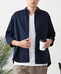 【BLUE STANDARD/ブルースタンダード】【抜群の通気性と軽さを実現！新素材エアースルーテック】7分袖シャツ 通気性 吸水速乾 軽量 全方向ストレッチ メッシュ素材 ビズ オフィスカジュアルスタイル