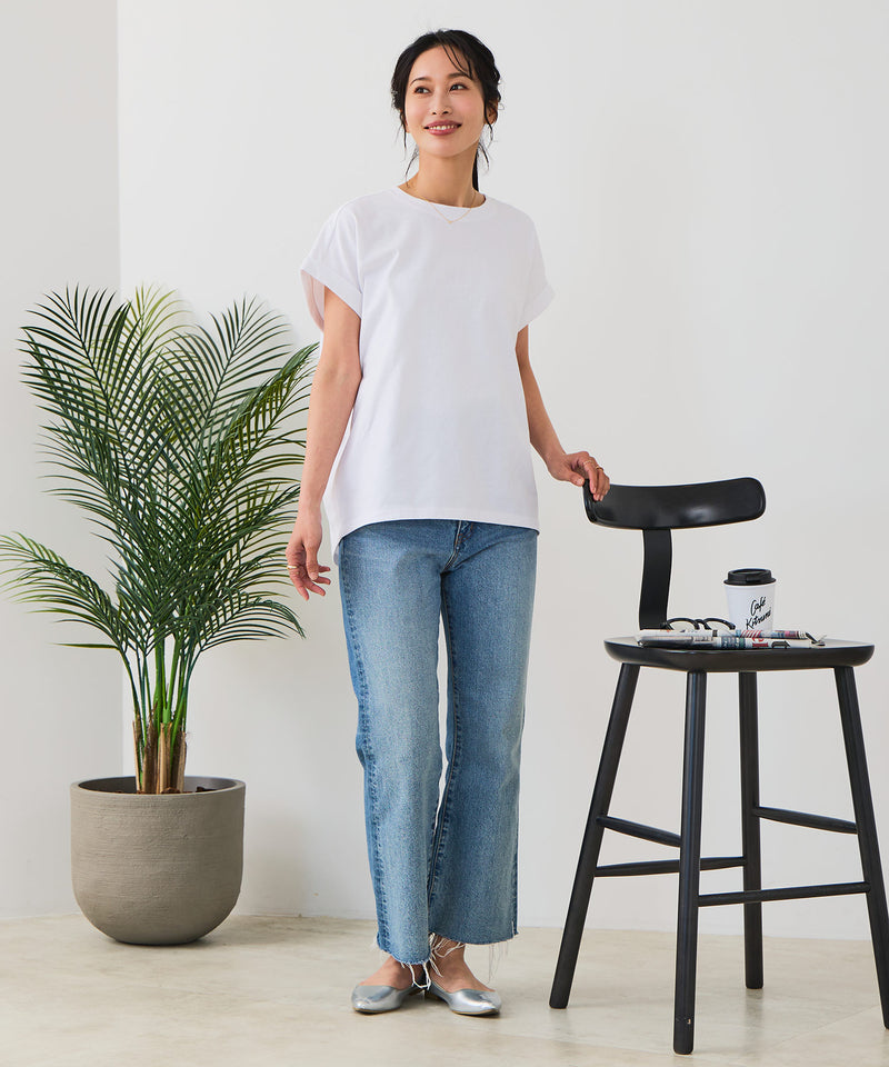 汗染みの目立ちにくいTシャツ ZEROSTAIN/ゼロステイン】ロールカフ