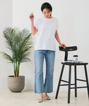 【汗染みの目立ちにくいTシャツ ZEROSTAIN/ゼロステイン】ロールカフラウンドヘムTシャツ レディース 汗染み防止 撥水加工 多機能 zo ❘ジーンズメイト公式オンラインショップ