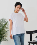 【汗染みの目立ちにくいTシャツ ZEROSTAIN/ゼロステイン】ロールカフラウンドヘムTシャツ レディース 汗染み防止 撥水加工 多機能 zo ❘ジーンズメイト公式オンラインショップ