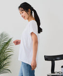 【汗染みの目立ちにくいTシャツ ZEROSTAIN/ゼロステイン】ロールカフラウンドヘムTシャツ レディース 汗染み防止 撥水加工 多機能 zo ❘ジーンズメイト公式オンラインショップ