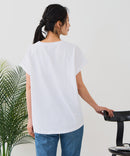 【汗染みの目立ちにくいTシャツ ZEROSTAIN/ゼロステイン】ロールカフラウンドヘムTシャツ レディース 汗染み防止 撥水加工 多機能 zo ❘ジーンズメイト公式オンラインショップ