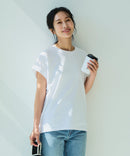 【汗染みの目立ちにくいTシャツ ZEROSTAIN/ゼロステイン】ロールカフラウンドヘムTシャツ レディース 汗染み防止 撥水加工 多機能 zo ❘ジーンズメイト公式オンラインショップ