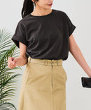 【汗染みの目立ちにくいTシャツ ZEROSTAIN/ゼロステイン】ロールカフラウンドヘムTシャツ レディース 汗染み防止 撥水加工 多機能 zo ❘ジーンズメイト公式オンラインショップ