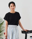 【汗染みの目立ちにくいTシャツ ZEROSTAIN/ゼロステイン】ロールカフラウンドヘムTシャツ レディース 汗染み防止 撥水加工 多機能 zo ❘ジーンズメイト公式オンラインショップ