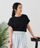 【汗染みの目立ちにくいTシャツ ZEROSTAIN/ゼロステイン】ロールカフラウンドヘムTシャツ レディース 汗染み防止 撥水加工 多機能 zo ❘ジーンズメイト公式オンラインショップ