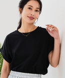 【汗染みの目立ちにくいTシャツ ZEROSTAIN/ゼロステイン】ロールカフラウンドヘムTシャツ レディース 汗染み防止 撥水加工 多機能 zo ❘ジーンズメイト公式オンラインショップ