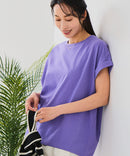 【汗染みの目立ちにくいTシャツ ZEROSTAIN/ゼロステイン】ロールカフラウンドヘムTシャツ レディース 汗染み防止 撥水加工 多機能 zo ❘ジーンズメイト公式オンラインショップ