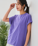 【汗染みの目立ちにくいTシャツ ZEROSTAIN/ゼロステイン】ロールカフラウンドヘムTシャツ レディース 汗染み防止 撥水加工 多機能 zo ❘ジーンズメイト公式オンラインショップ