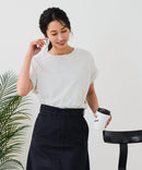 【汗染みの目立ちにくいTシャツ ZEROSTAIN/ゼロステイン】ロールカフラウンドヘムTシャツ レディース 汗染み防止 撥水加工 多機能 zo ❘ジーンズメイト公式オンラインショップ