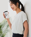 【汗染みの目立ちにくいTシャツ ZEROSTAIN/ゼロステイン】ロールカフラウンドヘムTシャツ レディース 汗染み防止 撥水加工 多機能 zo ❘ジーンズメイト公式オンラインショップ