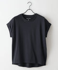 【汗染みの目立ちにくいTシャツ ZEROSTAIN/ゼロステイン】ロールカフラウンドヘムTシャツ レディース 汗染み防止 撥水加工 多機能 zo ブラック ❘ジーンズメイト公式オンラインショップ