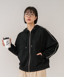 【C-FORT POINT/フォートポイント】【シワになりにくく適度な肉感でロングシーズン活躍】スエードポンチトラックジップパーカー 大人カジュアル 上品 スエード調 スポーティ サイドライン きれいめ カジュアル