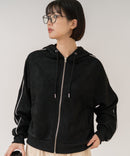 【C-FORT POINT/フォートポイント】【シワになりにくく適度な肉感でロングシーズン活躍】スエードポンチトラックジップパーカー 大人カジュアル 上品 スエード調 スポーティ サイドライン きれいめ カジュアル