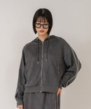 【C-FORT POINT/フォートポイント】【シワになりにくく適度な肉感でロングシーズン活躍】スエードポンチトラックジップパーカー 大人カジュアル 上品 スエード調 スポーティ サイドライン きれいめ カジュアル