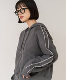 【C-FORT POINT/フォートポイント】【シワになりにくく適度な肉感でロングシーズン活躍】スエードポンチトラックジップパーカー 大人カジュアル 上品 スエード調 スポーティ サイドライン きれいめ カジュアル