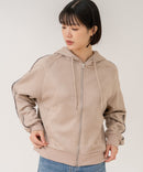 【C-FORT POINT/フォートポイント】【シワになりにくく適度な肉感でロングシーズン活躍】スエードポンチトラックジップパーカー 大人カジュアル 上品 スエード調 スポーティ サイドライン きれいめ カジュアル