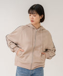 【C-FORT POINT/フォートポイント】【シワになりにくく適度な肉感でロングシーズン活躍】スエードポンチトラックジップパーカー 大人カジュアル 上品 スエード調 スポーティ サイドライン きれいめ カジュアル