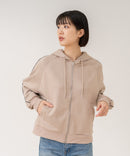 【C-FORT POINT/フォートポイント】【シワになりにくく適度な肉感でロングシーズン活躍】スエードポンチトラックジップパーカー 大人カジュアル 上品 スエード調 スポーティ サイドライン きれいめ カジュアル